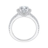 Shah Luxury 14K White Gold Cushion Cut Diamond Engagement Ring with Split Shank (Semi-Mount) photo 4