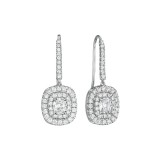 Henri Daussi 14k White Gold Diamond Drop Earrings photo