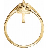 14K Yellow Cross Ring photo 2