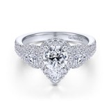 Gabriel & Co. 14k White Gold Entwined Halo Engagement Ring photo