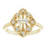 14K Yellow 1/6 CTW Diamond Vintage-Inspired Ring photo 3