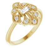 14K Yellow 1/6 CTW Diamond Vintage-Inspired Ring photo