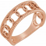 14K Rose Geometric Rope Ring photo