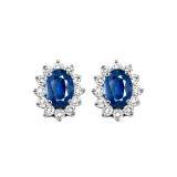 Gems One 14Kt White Gold Diamond (3/8Ctw) & Sapphire (1 1/8 Ctw) Earring photo