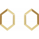 14K Yellow Geometric Drop Earrings photo 2