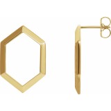 14K Yellow Geometric Drop Earrings photo