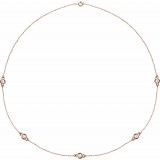 14K Rose 1 CTW Diamond 5-Station 18 Necklace photo