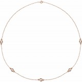 14K Rose 1 CTW Diamond 5-Station 18 Necklace photo