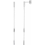 14K White 1/10 CTW Diamond Chain Earrings photo