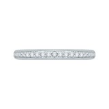 Shah Luxury 14K White Gold Round Diamond Half-Eternity Wedding Band with Euro Shank photo