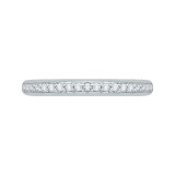 Shah Luxury 14K White Gold Round Diamond Half-Eternity Wedding Band with Euro Shank photo