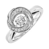 Gems One Silver (SLV 995) Pink & Diamonds Stunning Fashion Ring - 1/10 ctw photo