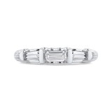 Shah Luxury 14K White Gold Baguette Diamond Wedding Band photo