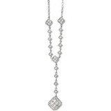 14K White 1/3 CTW Diamond Y 18Necklace photo