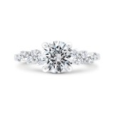 Shah Luxury 14K White Gold Round Cut Diamond Engagement Ring  (With Center) photo