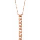 14K Rose Pyramid Bar 16-18 Necklace photo