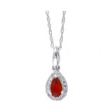 Gems One 10Kt White Gold Diamond (1/20Ctw) & Ruby (1/5 Ctw) Pendant photo