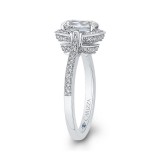 Shah Luxury 14K White Gold Emerald Cut Diamond Engagement Ring (Semi-Mount) photo 3
