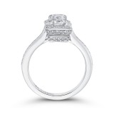 Shah Luxury 14K White Gold Emerald Cut Diamond Engagement Ring (Semi-Mount) photo 4