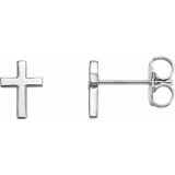 14K White 7.5 mm Cross Earrings photo