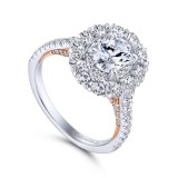 Gabriel & Co. 14k Two Tone Gold Embrace Double Halo Engagement Ring photo 3