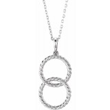 14K White Interlocking Circle 16-18 Necklace photo