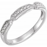 14K White Stackable Bead Ring photo