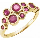 14K Yellow Ruby Bezel-Set Ring photo