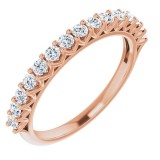 14K Rose 2 mm Round 1/2 CTW Diamond Anniversary Band photo