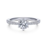 Gabriel & Co. 14k White Gold Contemporary Straight Engagement Ring photo