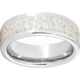 Serinium Pipe Cut Band with a 5mm Sterling Silver Inlay and Hammer Finish photo