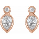 14K Rose 1/3 CTW Diamond Bezel-Set Earrings photo 2