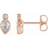 14K Rose 1/3 CTW Diamond Bezel-Set Earrings photo