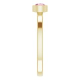 14K Yellow 4 mm Round Pink Tourmaline Ring photo 4