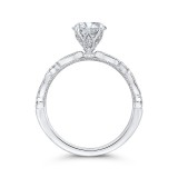 Shah Luxury Round Diamond Engagement Ring In 14K White Gold (Semi-Mount) photo 4