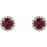 14K White Ruby & 1/6 CTW Diamond Earrings photo 2
