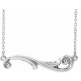 14K White Freeform Bar 18 Necklace photo