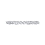 Shah Luxury 14K White Gold Round Diamond Vintage Wedding Band photo