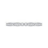 Shah Luxury 14K White Gold Round Diamond Vintage Wedding Band photo