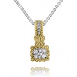 Vahan 14k Gold & Sterling Silver Diamond Pendant photo
