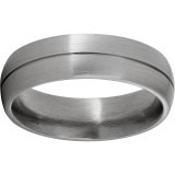 Titanium Domed Band with a Satin Finish and One .5mm Groove photo