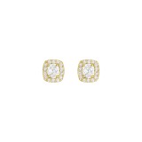 Henri Daussi 18k Yellow Gold Diamond Stud Earrings photo