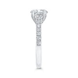 Shah Luxury 14K White Gold Round Diamond Engagement Ring with Euro Shank (Semi-Mount) photo 3