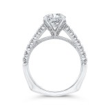 Shah Luxury 14K White Gold Round Diamond Engagement Ring with Euro Shank (Semi-Mount) photo 4