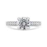 Shah Luxury 14K White Gold Round Diamond Engagement Ring with Euro Shank (Semi-Mount) photo