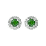 Gems One 10Kt White Gold Diamond (1/6Ctw) & Emerald (1/3 Ctw) Earring photo