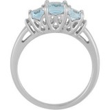 14K White Aquamarine & .05 CTW Diamond Ring photo 2
