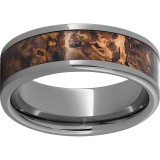 Rugged Tungsten  8mm Pipe Cut Band with Medium Distressed Copper Inlay photo