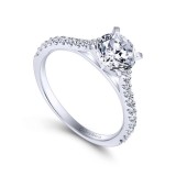 Gabriel & Co. 14k White Gold Contemporary Straight Engagement Ring photo 3