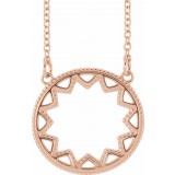 14K Rose Milgrain Sun 16-18 Necklace photo